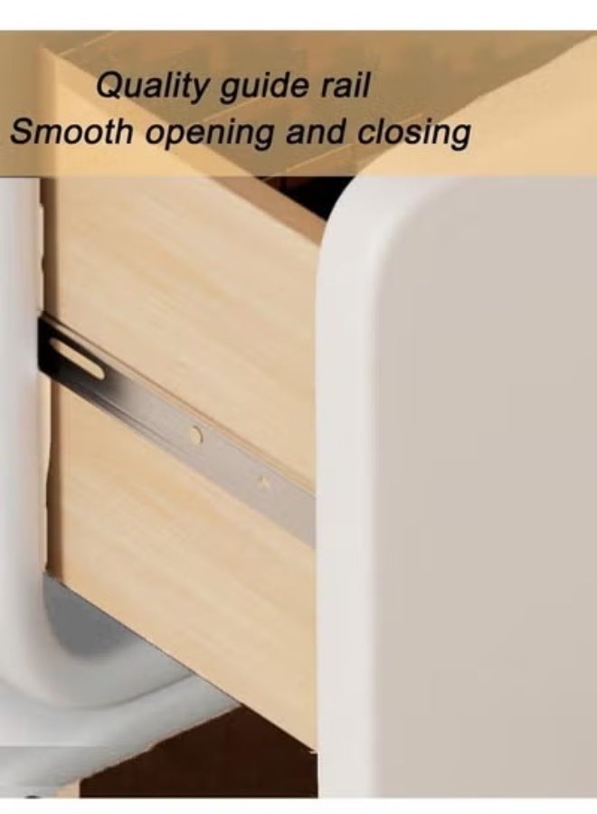 fashionhome Modern Minimalist Design Rectangular Bedside Table Solid Wood Nightstand with 2 Storage Drawers Bed End Table for Bedroom Living Room 30x40x50 cm (Fully Assembled) - Image 5